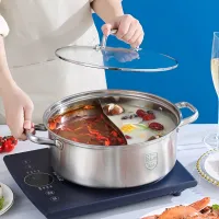 304 stainless steel fondue pot, reinforced hot pot, large capacity