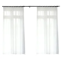 White curtain with rings