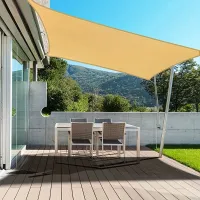 Shadow sail with UV protection - rectangular, breathable, ideal for balcony, garden, terrace