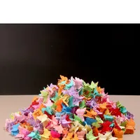 100 bucăți agrafe colorate miniaturale în formă de fluture pentru păr pentru femei