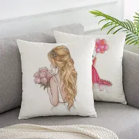 Pillow coating with girl printing to decorate wedding celebrations