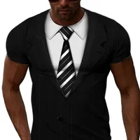 Koszulka męska z krawatem, wygodna i elastyczna z okr