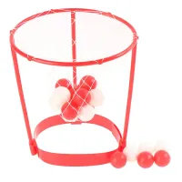 Fun party game with basket on head with balls