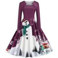 Ladies Christmas dress Dafnoe - burgundy