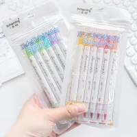 Modern trendy color set of favourite markers with stamp 2v1 - 6 colors