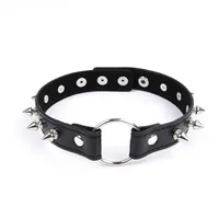Choker with spikes - black