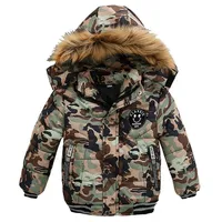 Children's camouflage jacket with fur