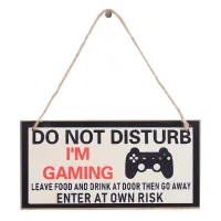 1 piece New play room inscription on the wooden board 'Do not disturb' 'I am a player