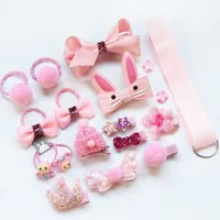 Girl stylish hair clips - set 18 pcs