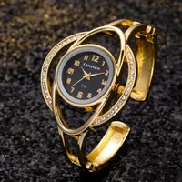 Dámske moderné luxusné dekoratívne naťahovacie hodinky s kamienkovou výzdobou