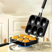 1pc Double-sided non-stick barbecue pan and egg maker with a smile - pancakes, hamburgers, omelets and more