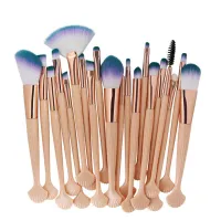 Set of original modern makeup brushes with decorative shell on the end 20pcs Deleon