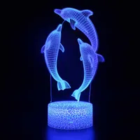 Lampă 3D drăguță cu delfin (V1 3 culori)
