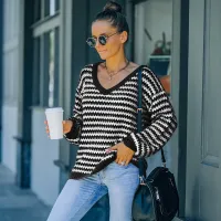 Fashionable V-neck Loose Slimming Knit Sweater Cardigan