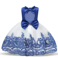 Children's girls dress with bow and tulle skirt