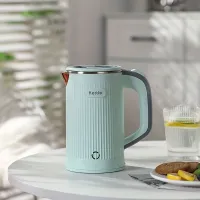 Electric kettle made of stainless steel 0.8 l with automatic switching off and protection against boiling dry