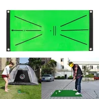 Quality golf training batting mat with guide lines