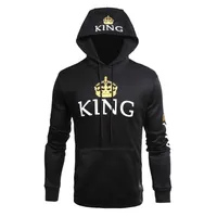 Fashionable casual hoodie with hood and long sleeves for couples KING & QUEEN