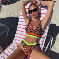 Sexy leopard swimsuit with push up effect