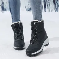 Damskie wysokie buty zimowe ze sznurowaniem - 3 kolory