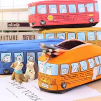 Látkový školní penál na psací potřeby - Autobus