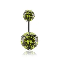 Piercing the belly button with two stones - 12 colors