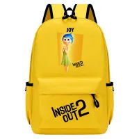 Single-colored school bag with postage pockets with prints in head 2 - Inside Out 2