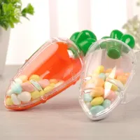 Cute plastic candy boxes in carrot shape - Easter decorations and gifts for children