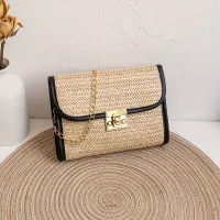 Trends bag over shoulder with fringes and woven pattern of grass - fashion supplement for shopping and date