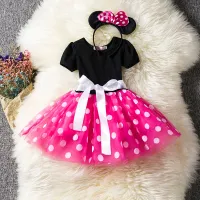 Dievčenské roztomilé šaty s bodkami - Minnie