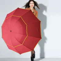 Large folding wind-resistant umbrella