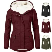 Women's heated park with hoods and pockets