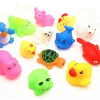 Set of 13 rubber water toys