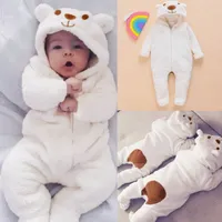 Gyönyörű baba overall kapucnival és fülekkel - medve