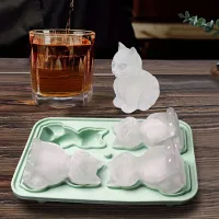 Moule à glace en silicone en forme de chat - moule multifonction pour chocolat, pudding, gelée, bonbons et glaçons pour whisky