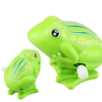 Klasická plastová skákající žába na klíček pro děti