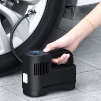 Portable air compressor with LED light - Digital tyre pressure meter for cars and motorcycles