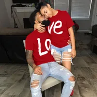 Modny t-shirt z napisem LOVE dla zakochanych par