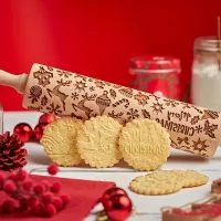 Rouleau à pâtisserie de Noël, rouleau en bois - accessoires de cuisine