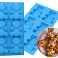 3D Silicone baking mould with 6 bears