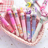 Girls school multicolour pen with Rainbow motif