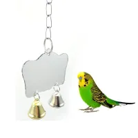 Závesné zrkadlo s vtáčím zvončekom