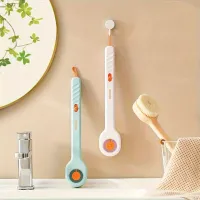 Bath brush with long handle and soap dispenser - shower brush for back and body