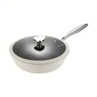 Pan 29 cm with lid, non-sticky wok for household use