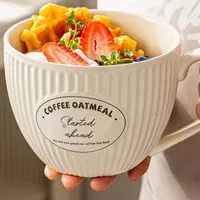 Mug en céramique rayé deardali - 600 ml, idéal pour le petit-déjeuner