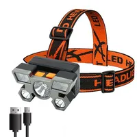 5LED rechargeable headlight with built-in battery 18650, strong light, for camping, adventure and fishing