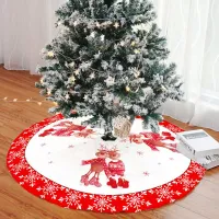 Karácsonyi tömör asztalterítő a fa alatt ünnepi motívumokkal