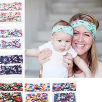 Set of cute fabric headbands for mommy and baby