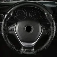 Leather steering wheel cover