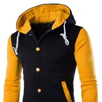 Men's double color hoodie with black patent hoodie